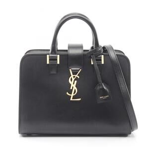 Yves Saint Laurent YSL Baby Monogram Cabas Handbag, Women's Leather, Black, 5...